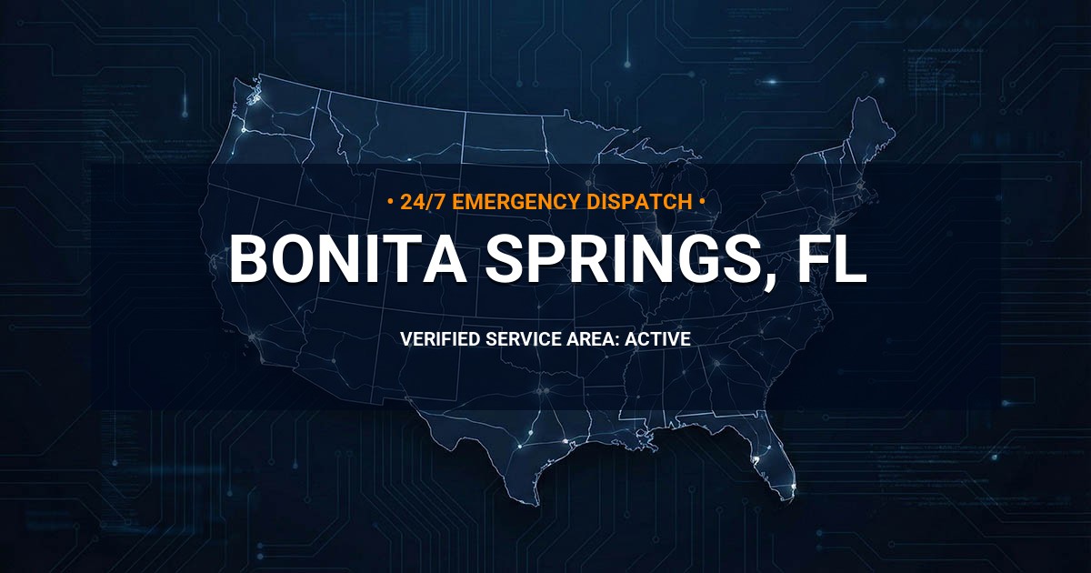 Emergency Plumbing Dispatch Map for Plumbing Services: Bonita Springs, FL