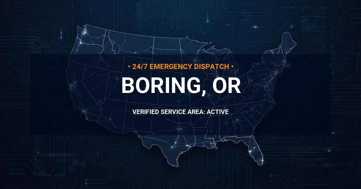 Emergency Plumbing Dispatch Map for Plumbing Services: Boring, OR