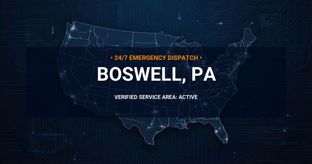 Emergency Plumbing Dispatch Map for Plumbing Services: Boswell, PA