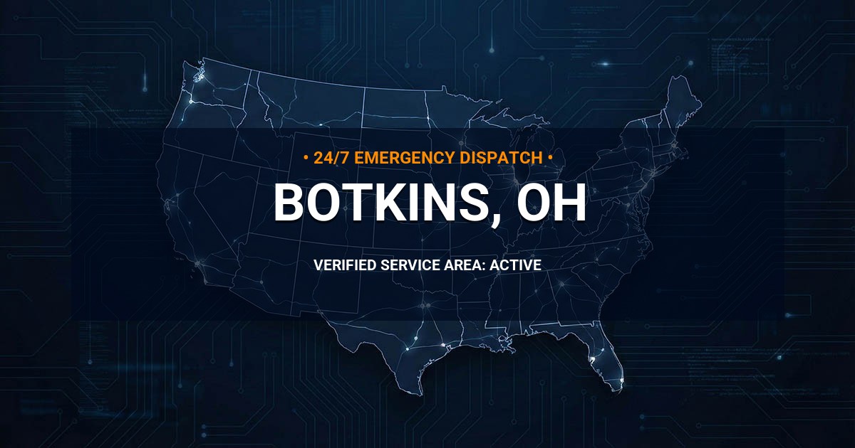 Emergency Plumbing Dispatch Map for Plumbing Services: Botkins, OH