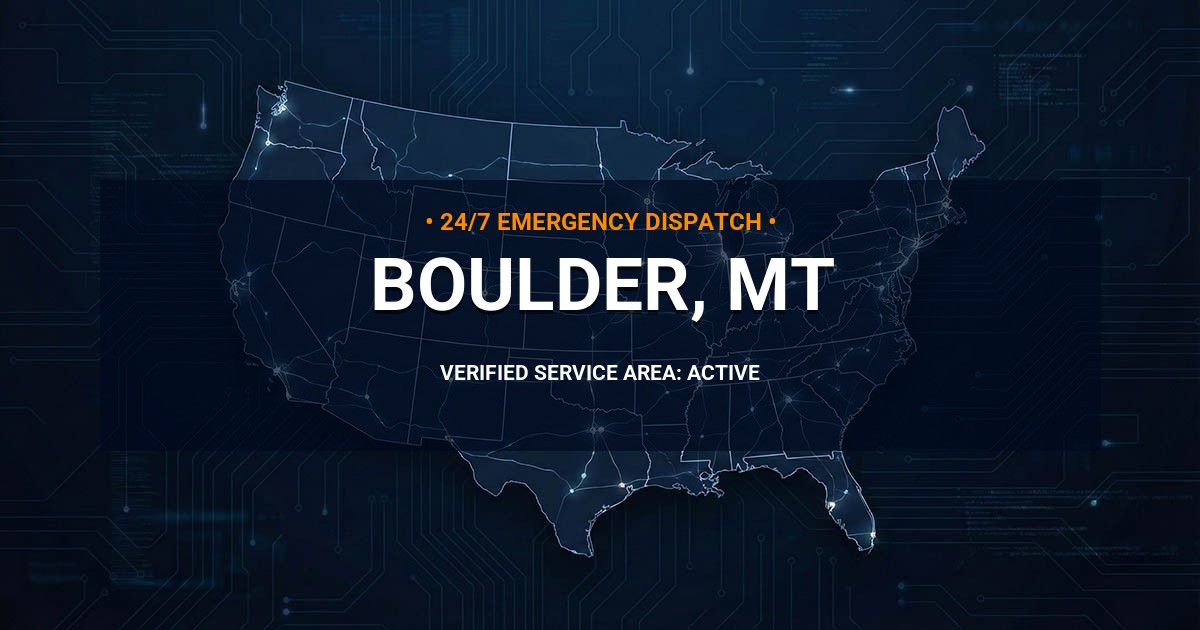 Emergency Plumbing Dispatch Map for Plumbing Services: Boulder, MT