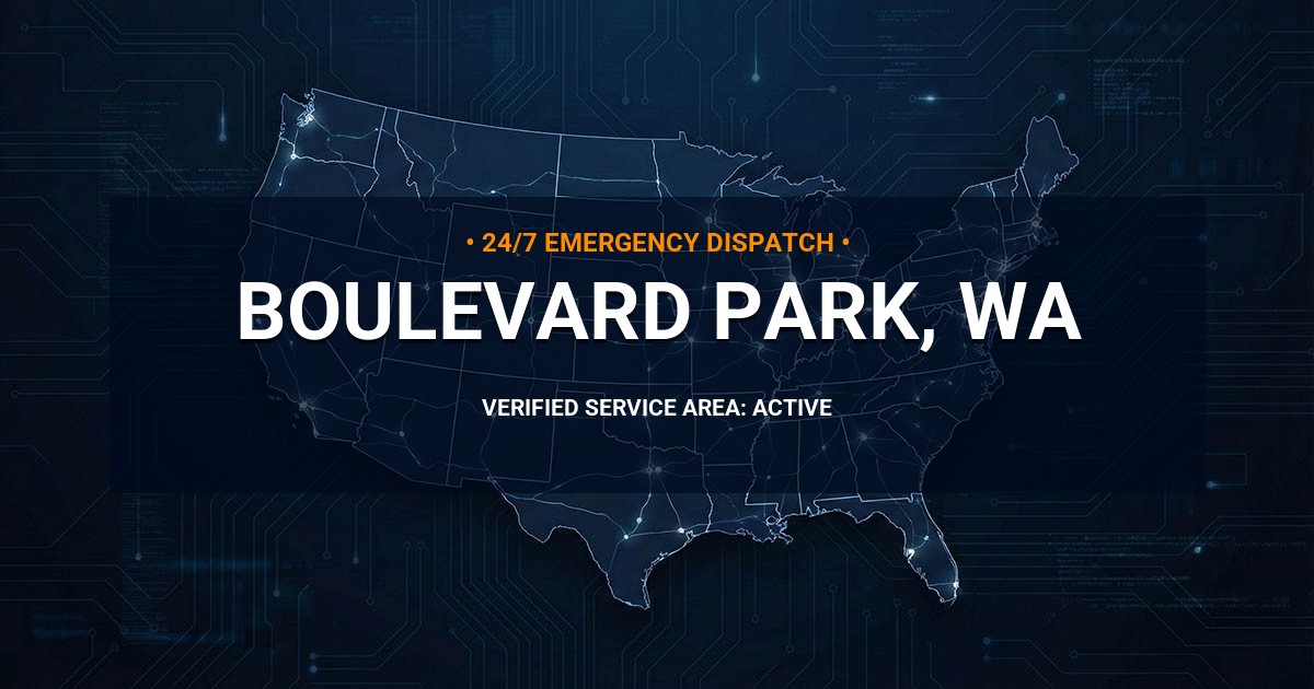 Emergency Plumbing Dispatch Map for Plumbing Services: Boulevard Park, WA