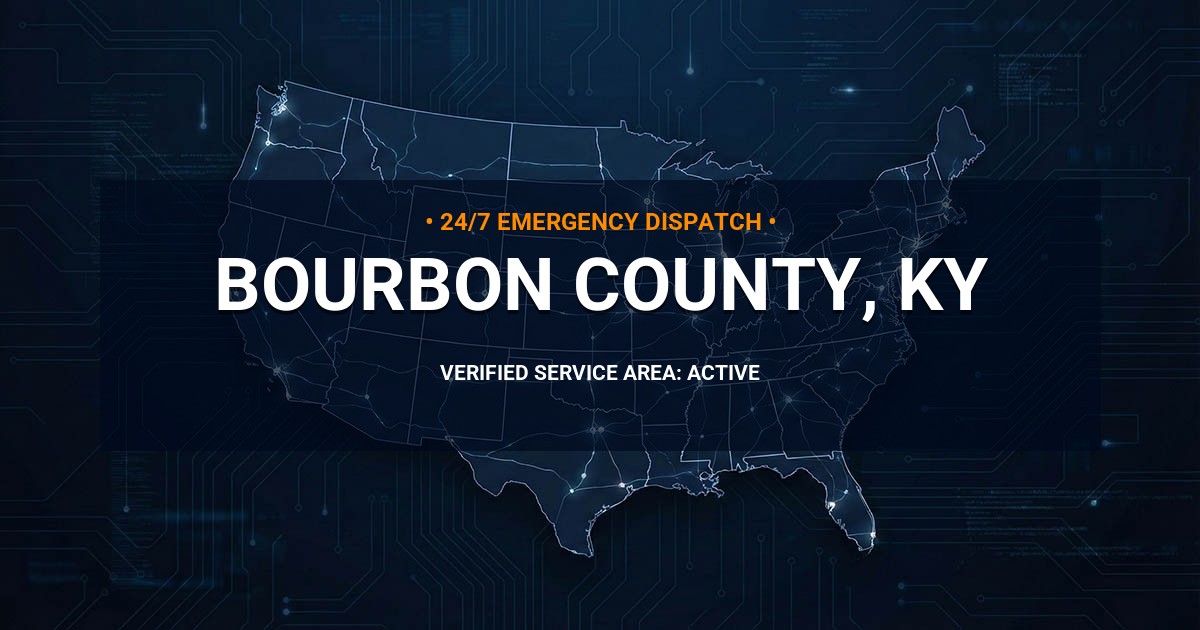Emergency Plumbing Dispatch Map for Bourbon County Plumbing Logistics