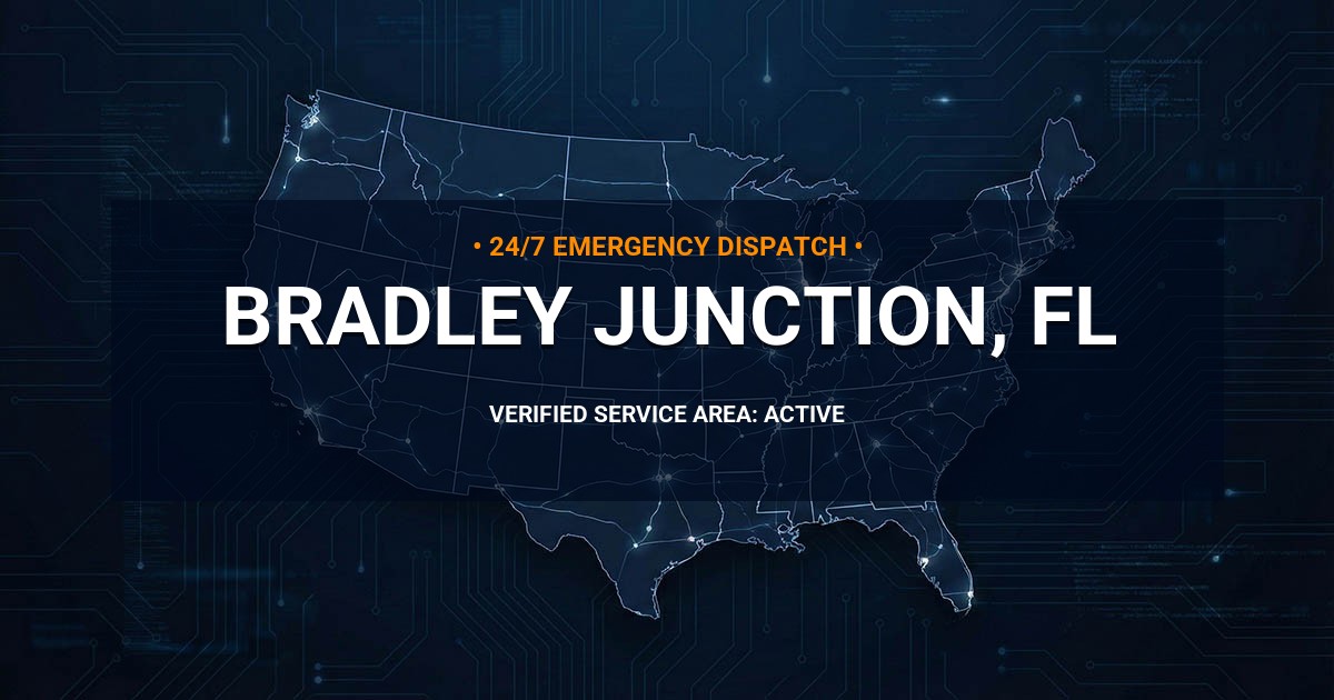 Emergency Plumbing Dispatch Map for Plumbing Services: Bradley Junction, FL