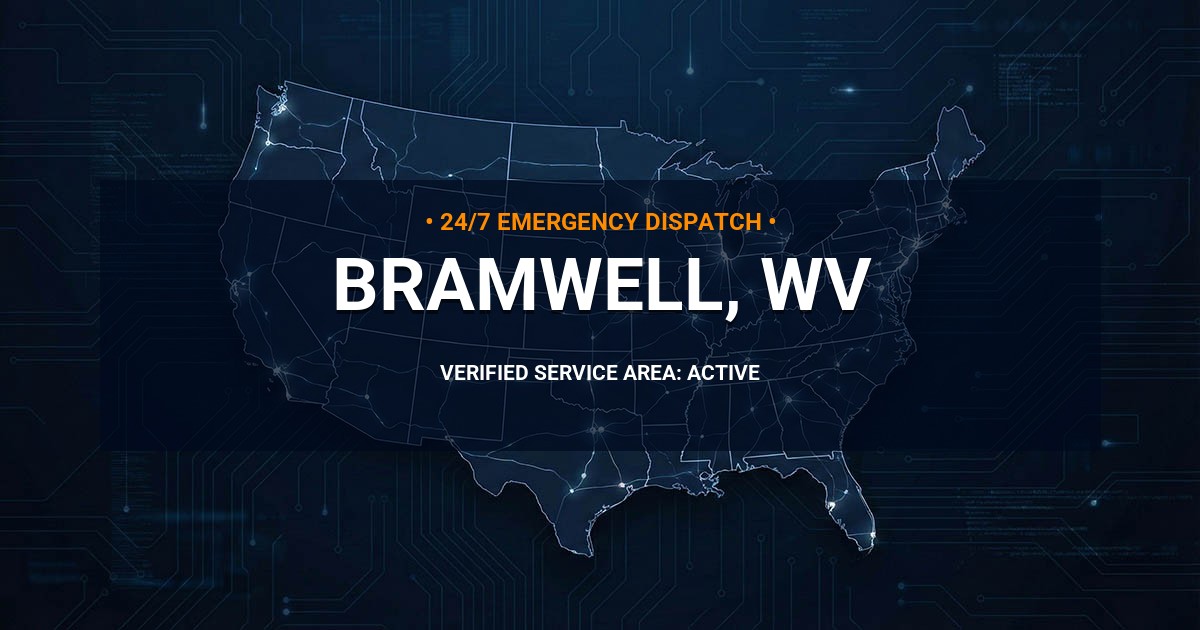Emergency Plumbing Dispatch Map for Plumbing Services: Bramwell, WV