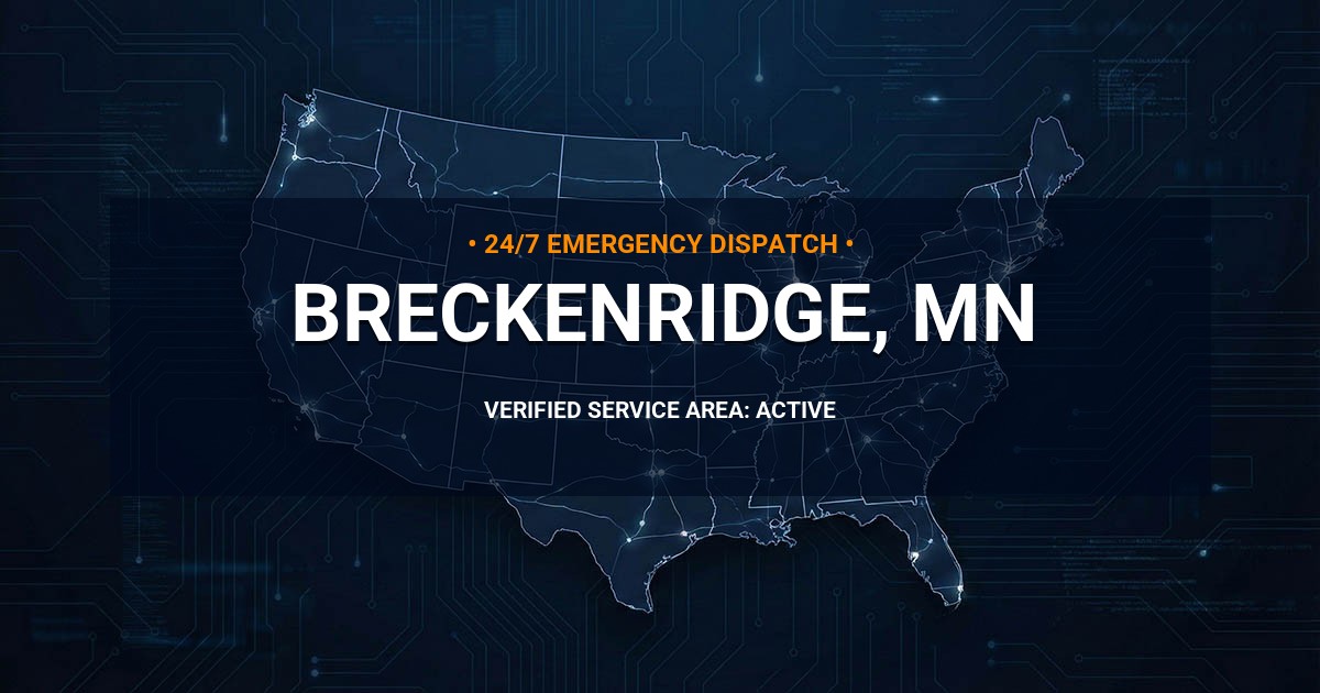 Emergency Plumbing Dispatch Map for Plumbing Services: Breckenridge, MN