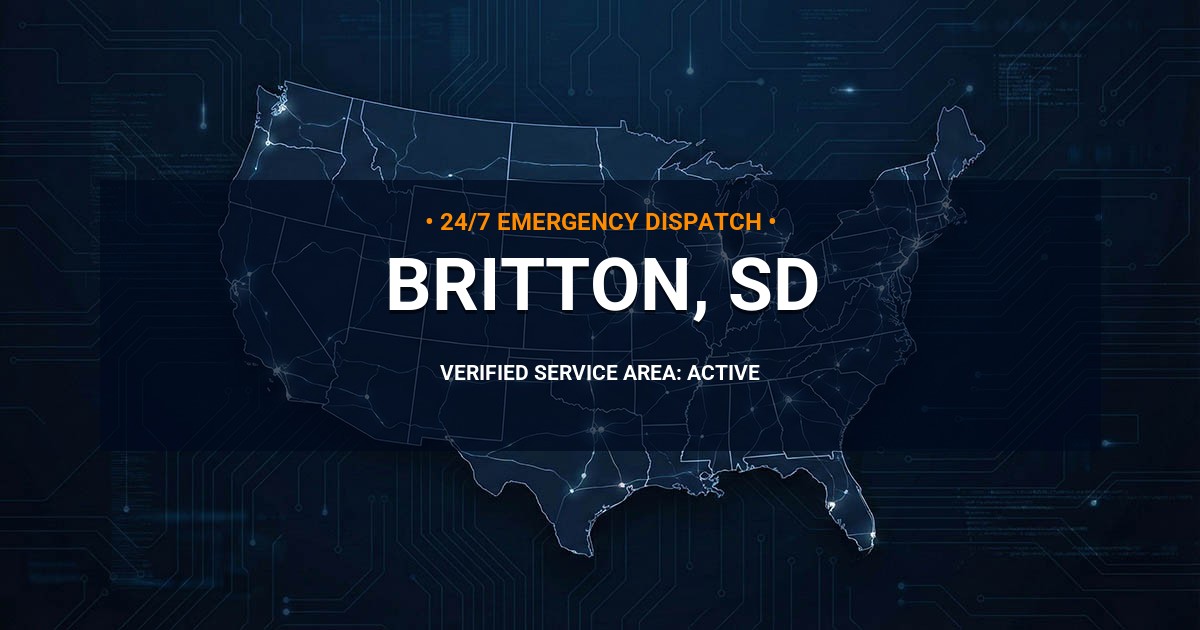 Emergency Plumbing Dispatch Map for Plumbing Services: Britton, SD