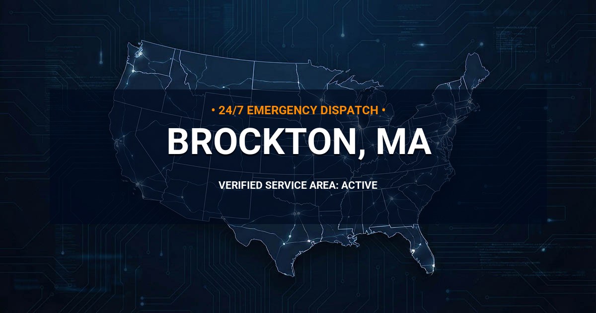 Emergency Plumbing Dispatch Map for Plumbing Services: Brockton, MA