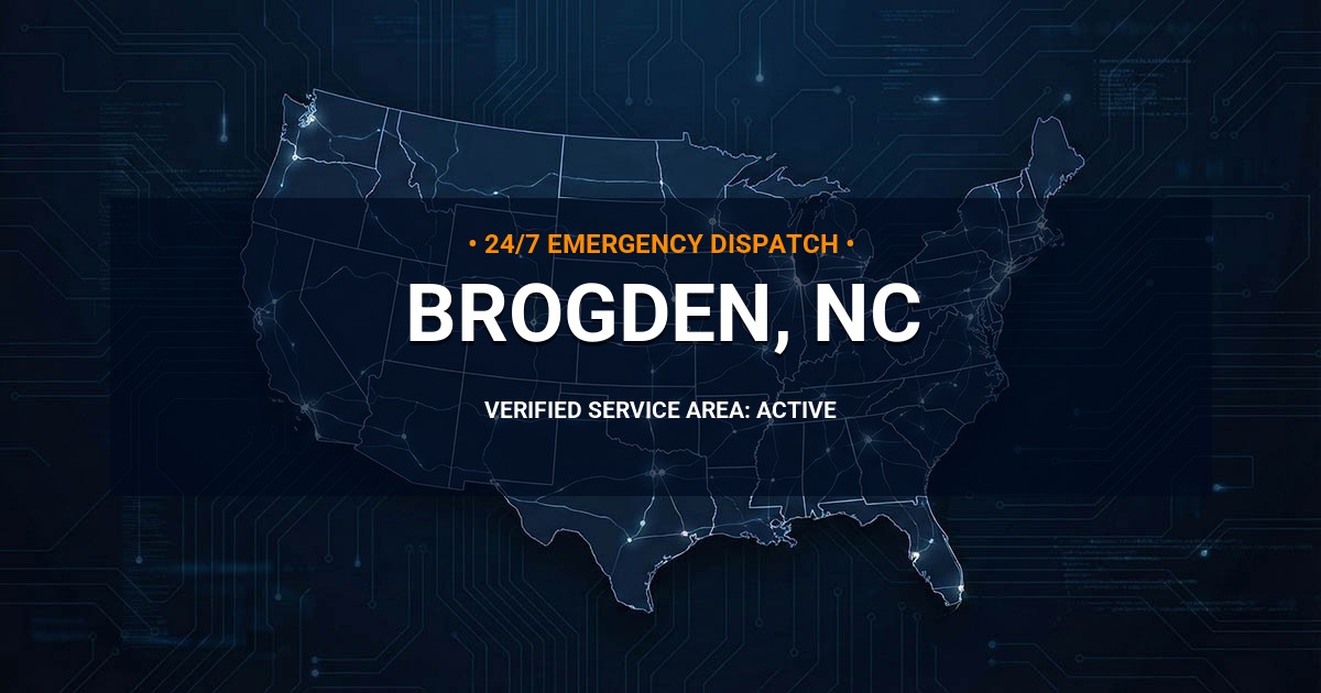Emergency Plumbing Dispatch Map for Plumbing Services: Brogden, NC