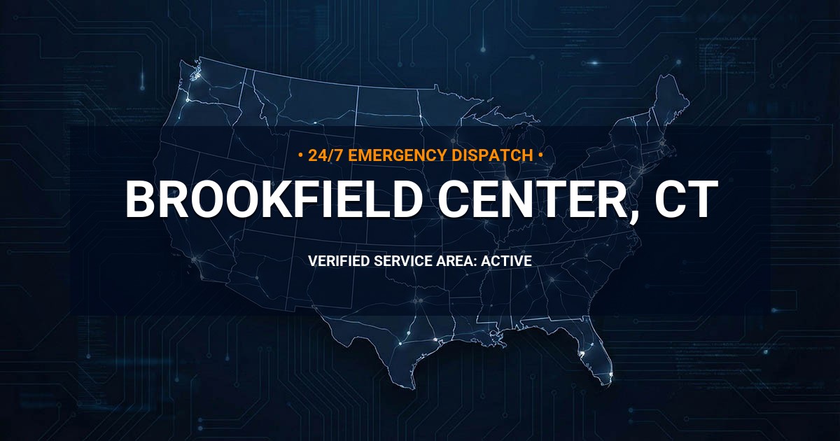 Emergency Plumbing Dispatch Map for Plumbing Services: Brookfield Center, CT