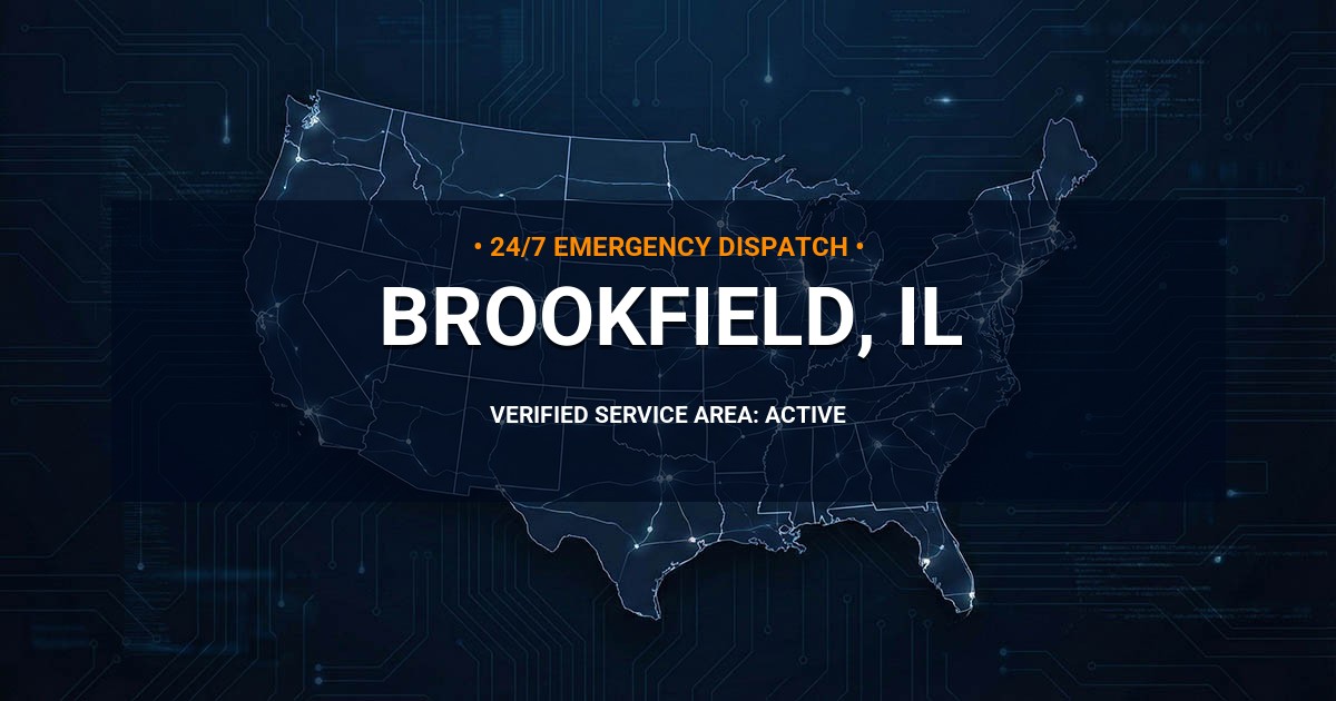 Emergency Plumbing Dispatch Map for Plumbing Services: Brookfield, IL
