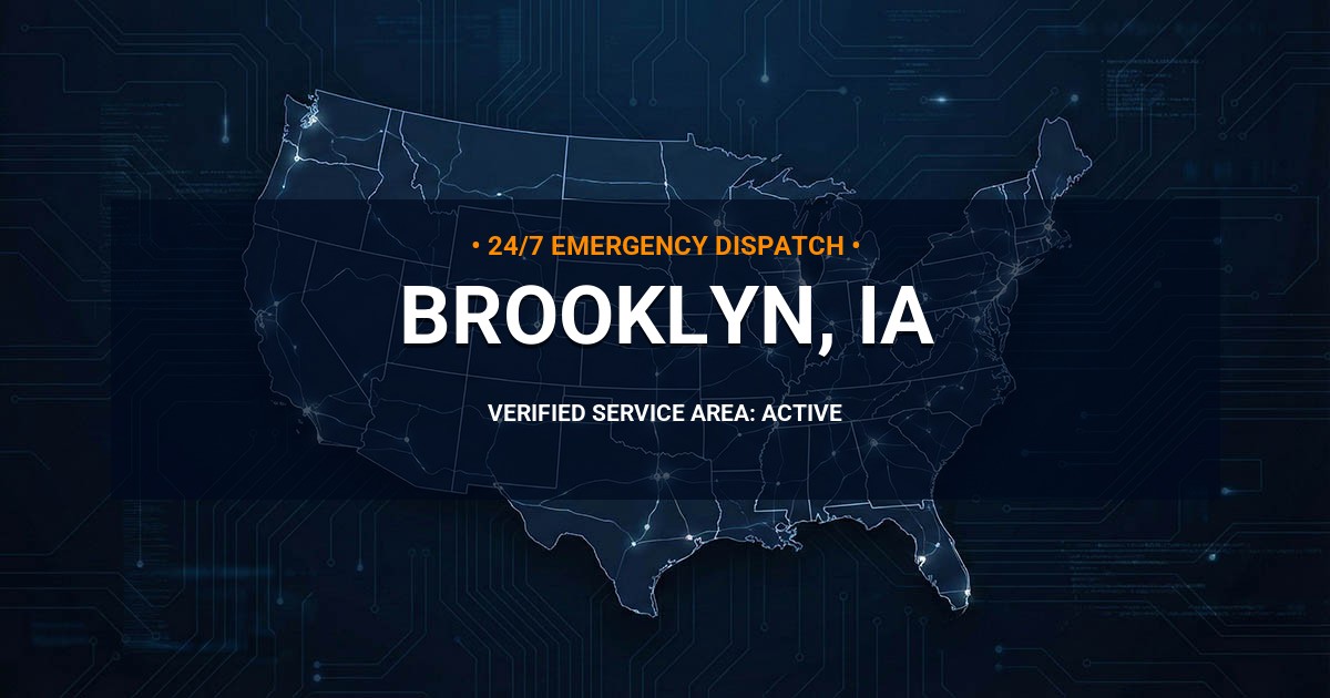 Emergency Plumbing Dispatch Map for Plumbing Services: Brooklyn, IA