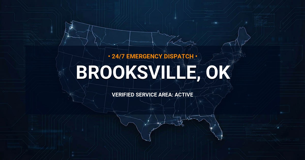 Emergency Plumbing Dispatch Map for Plumbing Services: Brooksville, OK