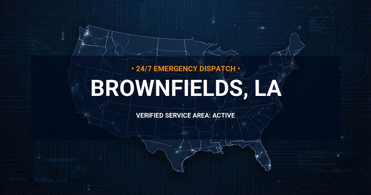 Emergency Plumbing Dispatch Map for Plumbing Services: Brownfields, LA