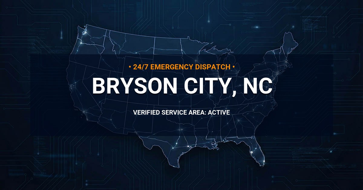 Emergency Plumbing Dispatch Map for Plumbing Services: Bryson City, NC