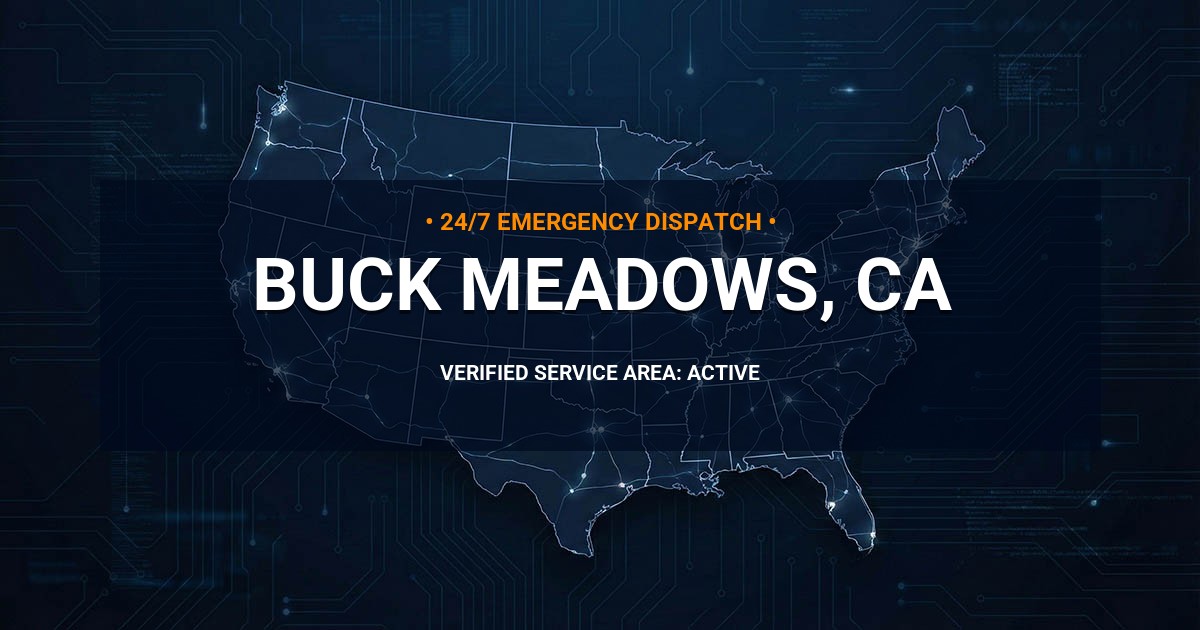 Emergency Plumbing Dispatch Map for Plumbing Services: Buck Meadows, CA
