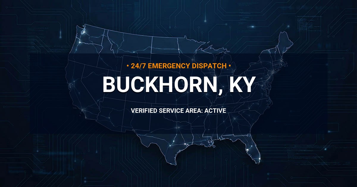 Emergency Plumbing Dispatch Map for Plumbing Services: Buckhorn, KY