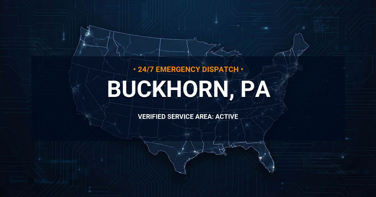 Emergency Plumbing Dispatch Map for Plumbing Services: Buckhorn, PA