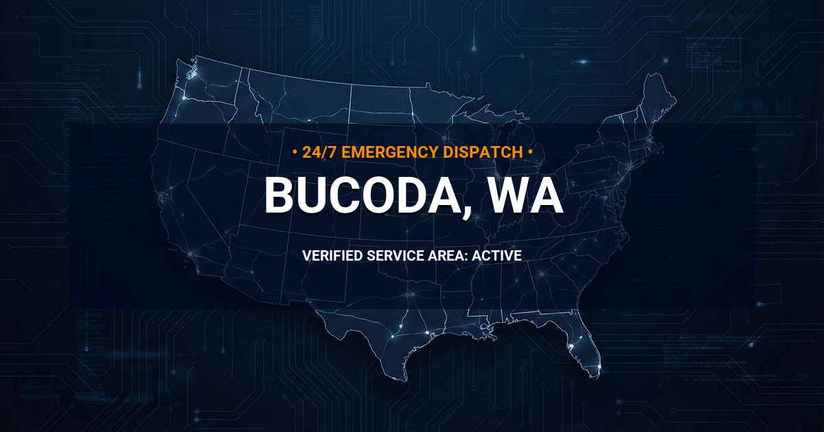 Emergency Plumbing Dispatch Map for Plumbing Services: Bucoda, WA