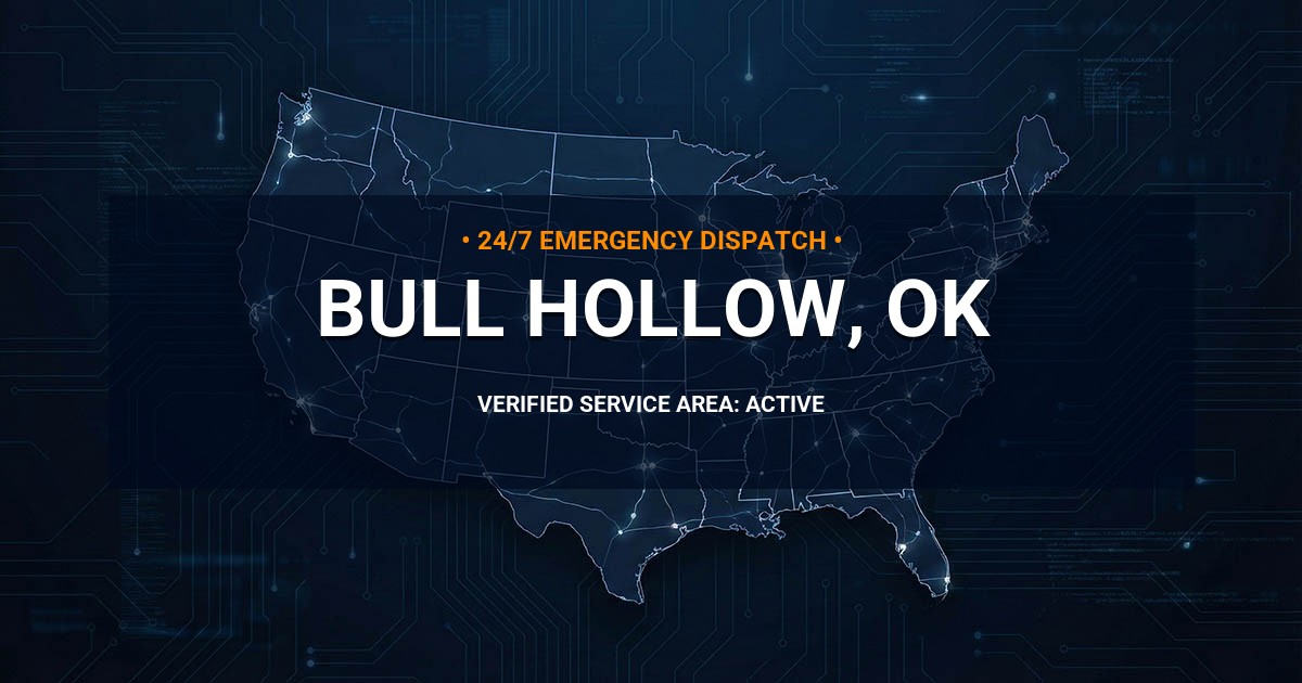 Emergency Plumbing Dispatch Map for Plumbing Services: Bull Hollow, OK