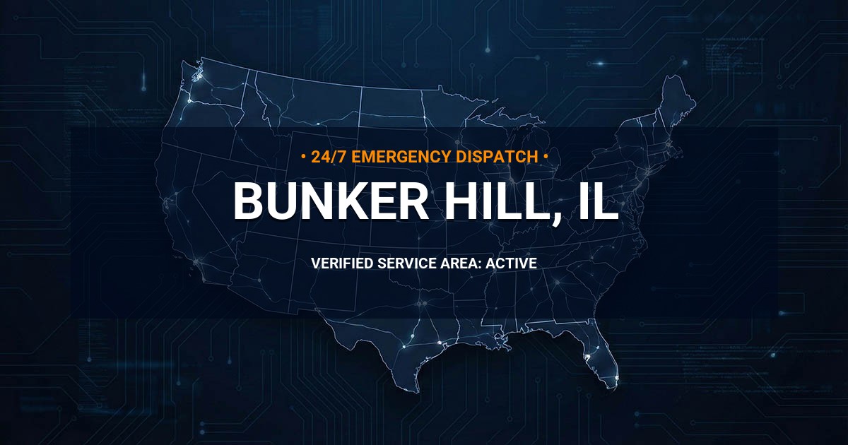 Emergency Plumbing Dispatch Map for Plumbing Services: Bunker Hill, IL