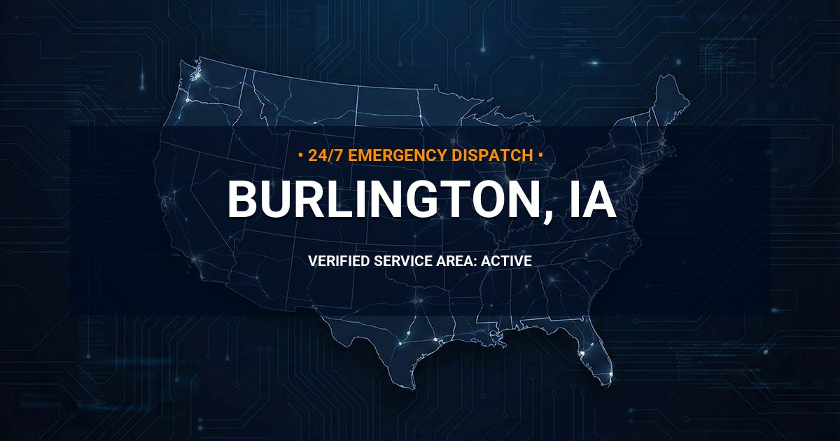 Emergency Plumbing Dispatch Map for Plumbing Services: Burlington, IA