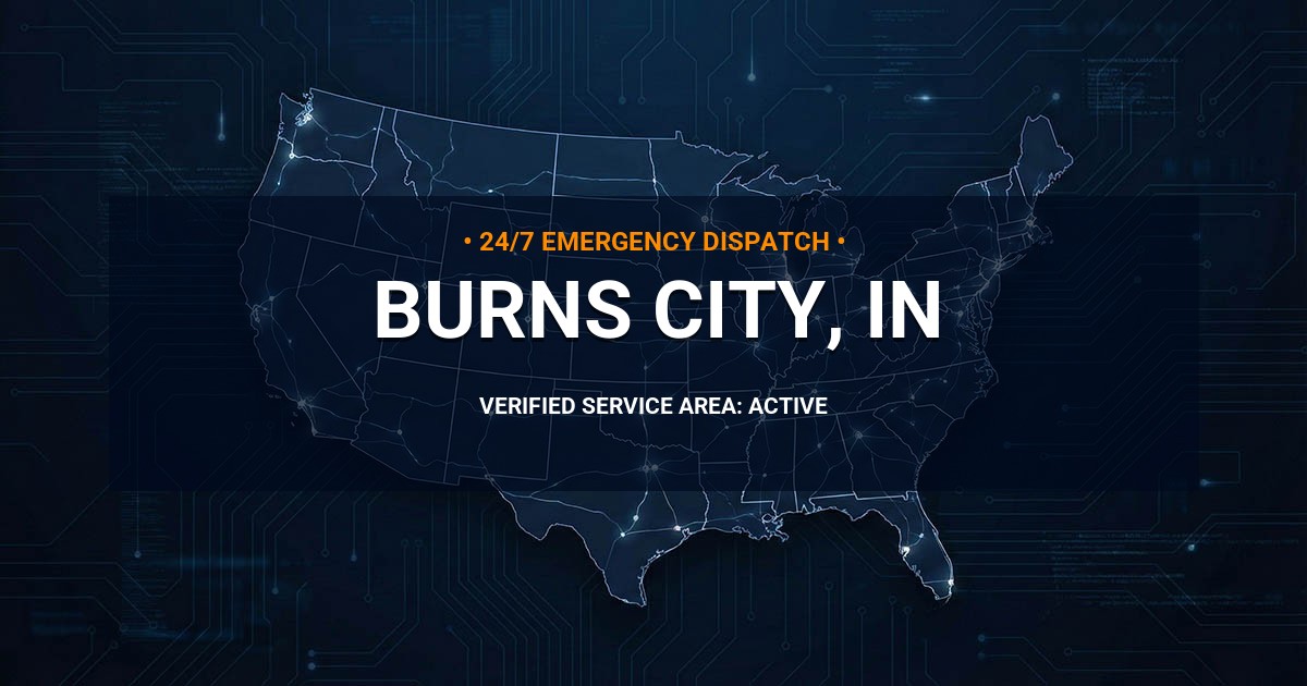 Emergency Plumbing Dispatch Map for Plumbing Services: Burns City, IN