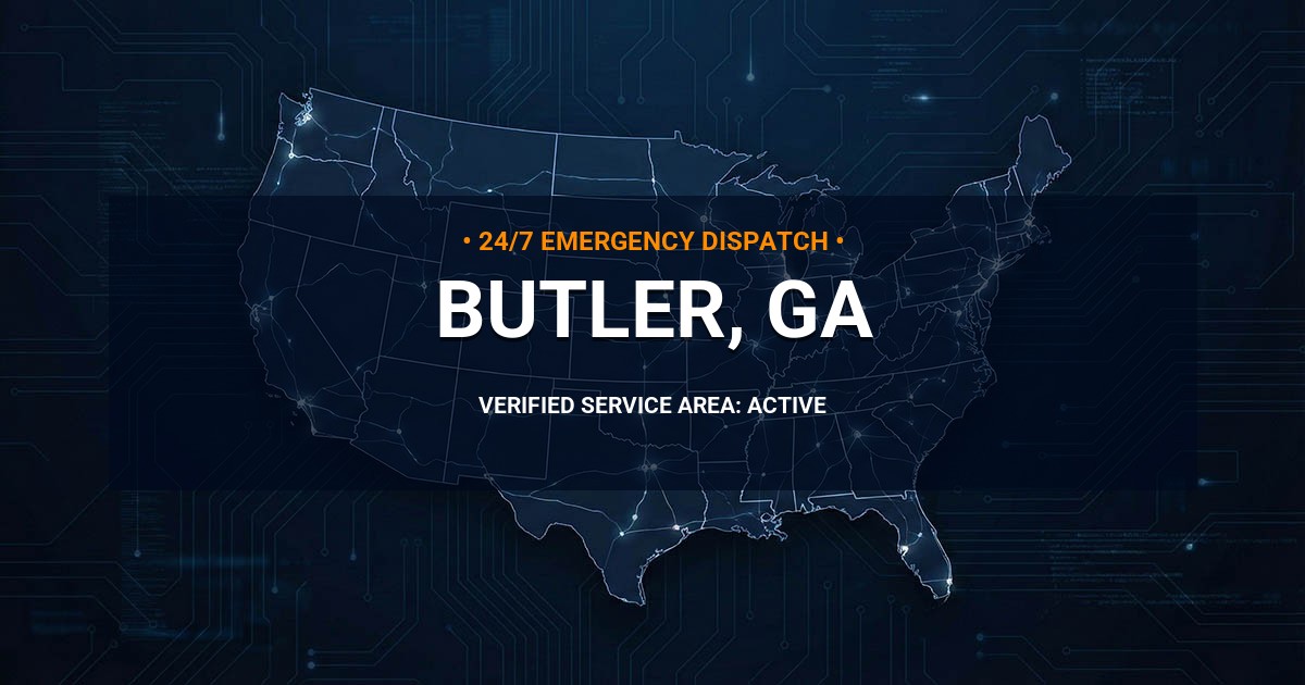 Emergency Plumbing Dispatch Map for Plumbing Services: Butler, GA