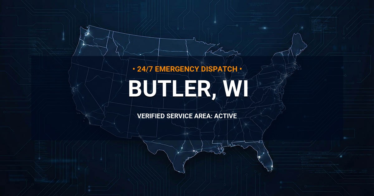 Emergency Plumbing Dispatch Map for Plumbing Services: Butler, WI