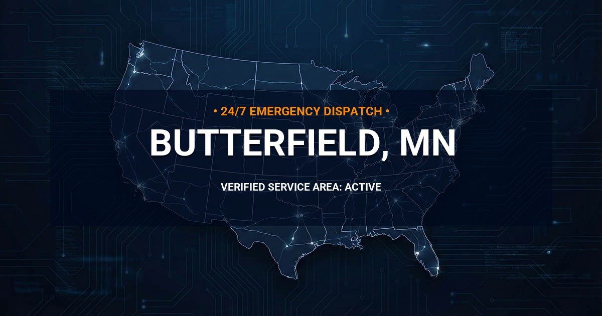 Emergency Plumbing Dispatch Map for Plumbing Services: Butterfield, MN