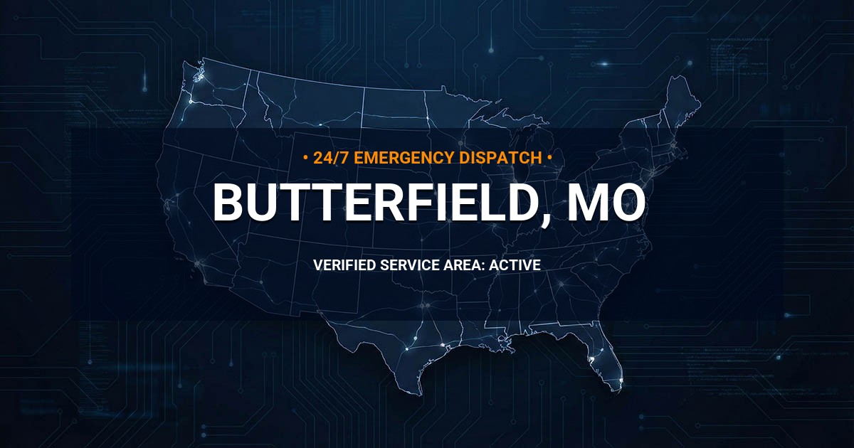 Emergency Plumbing Dispatch Map for Plumbing Services: Butterfield, MO