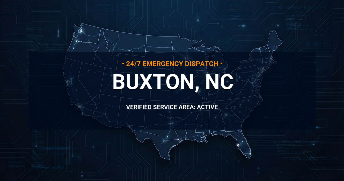 Emergency Plumbing Dispatch Map for Plumbing Services: Buxton, NC
