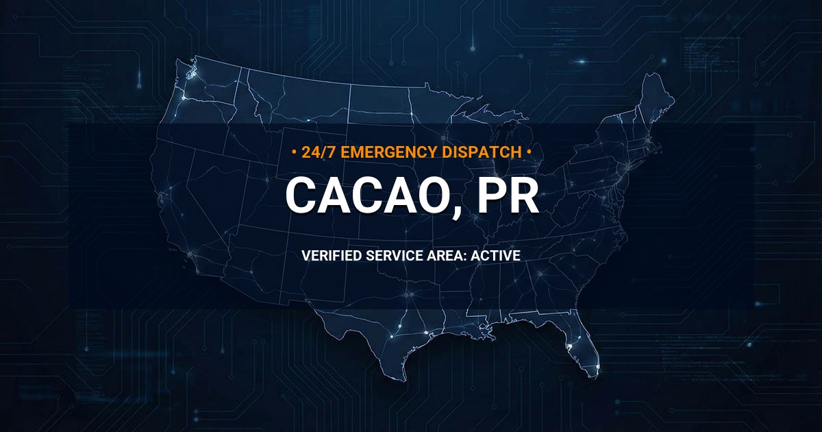 Emergency Plumbing Dispatch Map for Plumbing Services: Cacao, PR