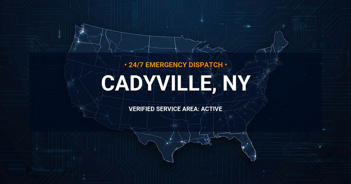Emergency Plumbing Dispatch Map for Plumbing Services: Cadyville, NY