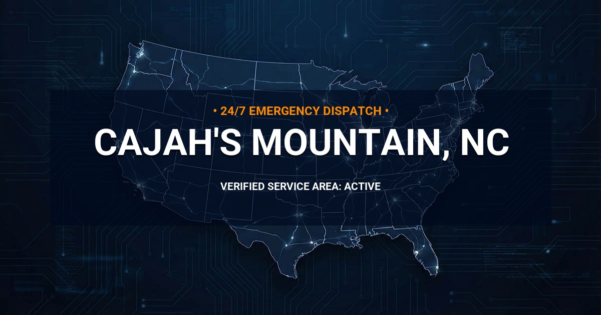 Emergency Plumbing Dispatch Map for Plumbing Services: Cajah's Mountain, NC
