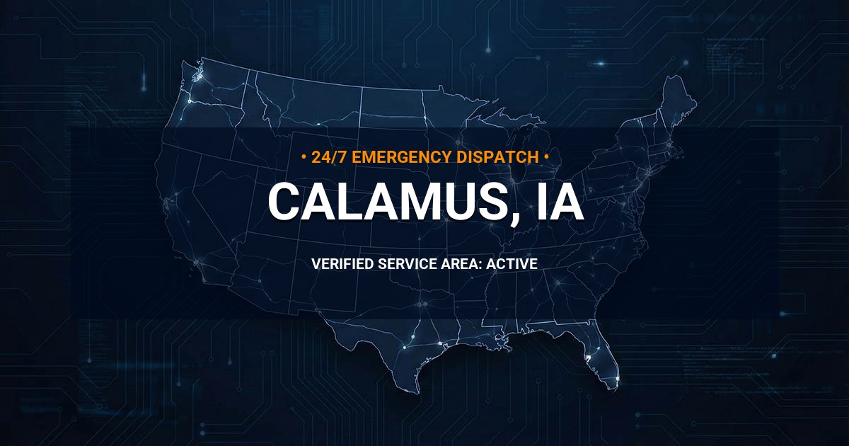 Emergency Plumbing Dispatch Map for Plumbing Services: Calamus, IA