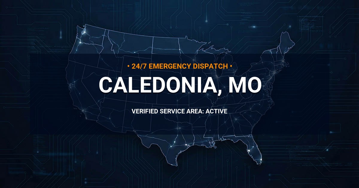 Emergency Plumbing Dispatch Map for Plumbing Services: Caledonia, MO