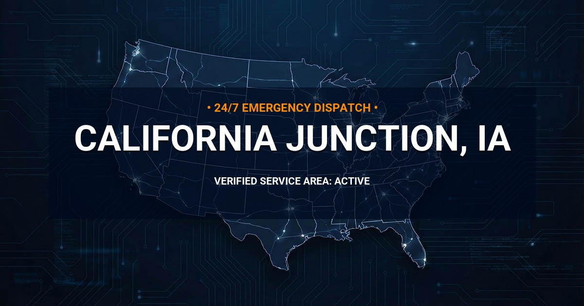 Emergency Plumbing Dispatch Map for Plumbing Services: California Junction, IA
