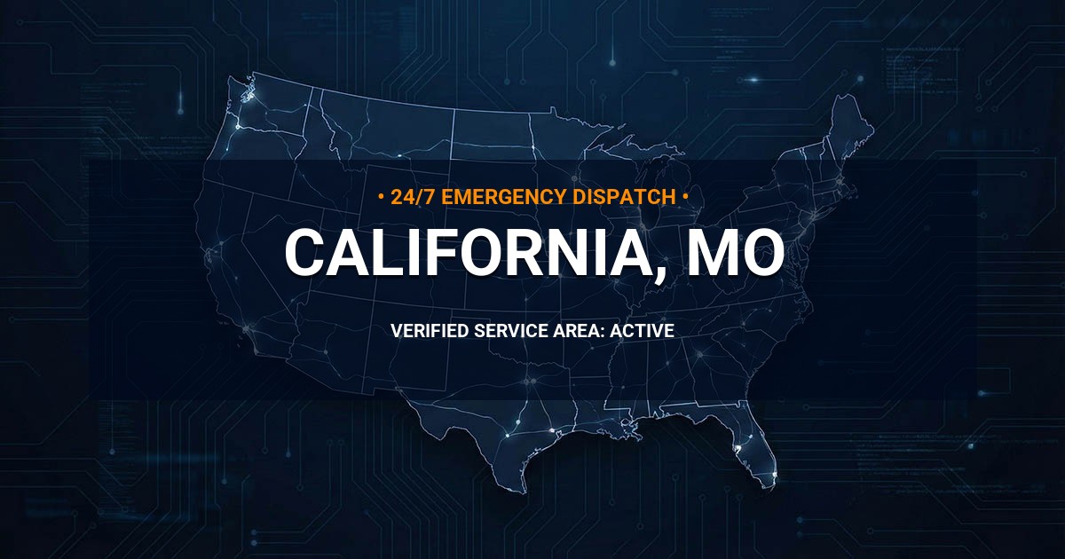 Emergency Plumbing Dispatch Map for Plumbing Services: California, MO