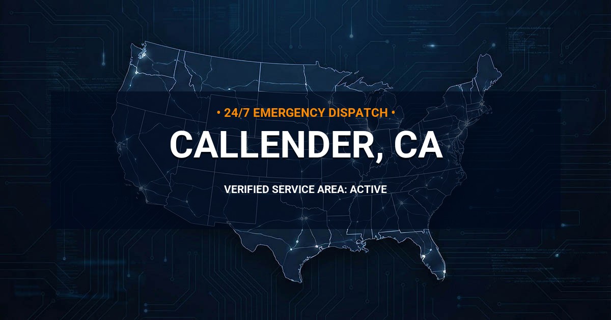 Emergency Plumbing Dispatch Map for Plumbing Services: Callender, CA