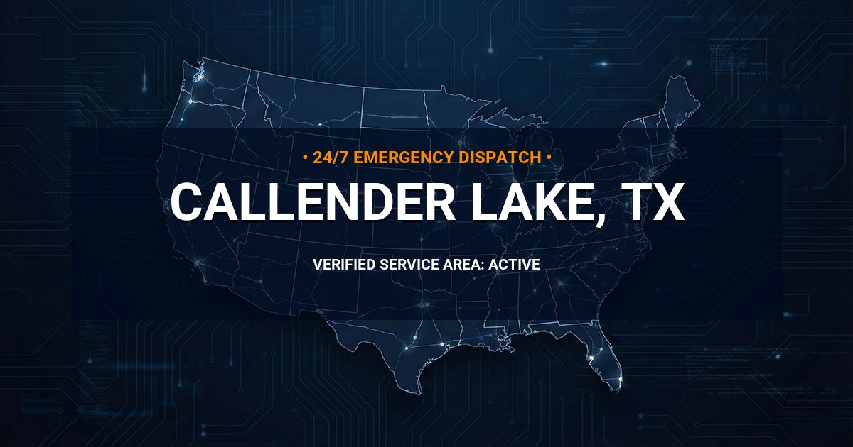 Emergency Plumbing Dispatch Map for Plumbing Services: Callender Lake, TX
