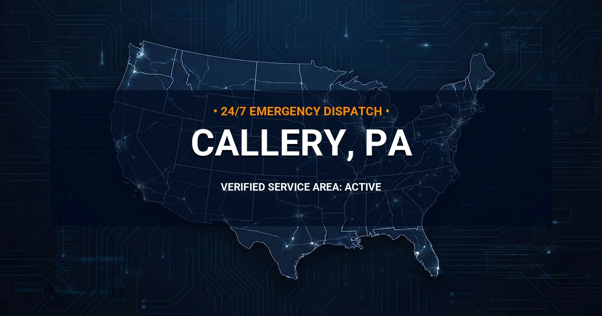 Emergency Plumbing Dispatch Map for Plumbing Services: Callery, PA