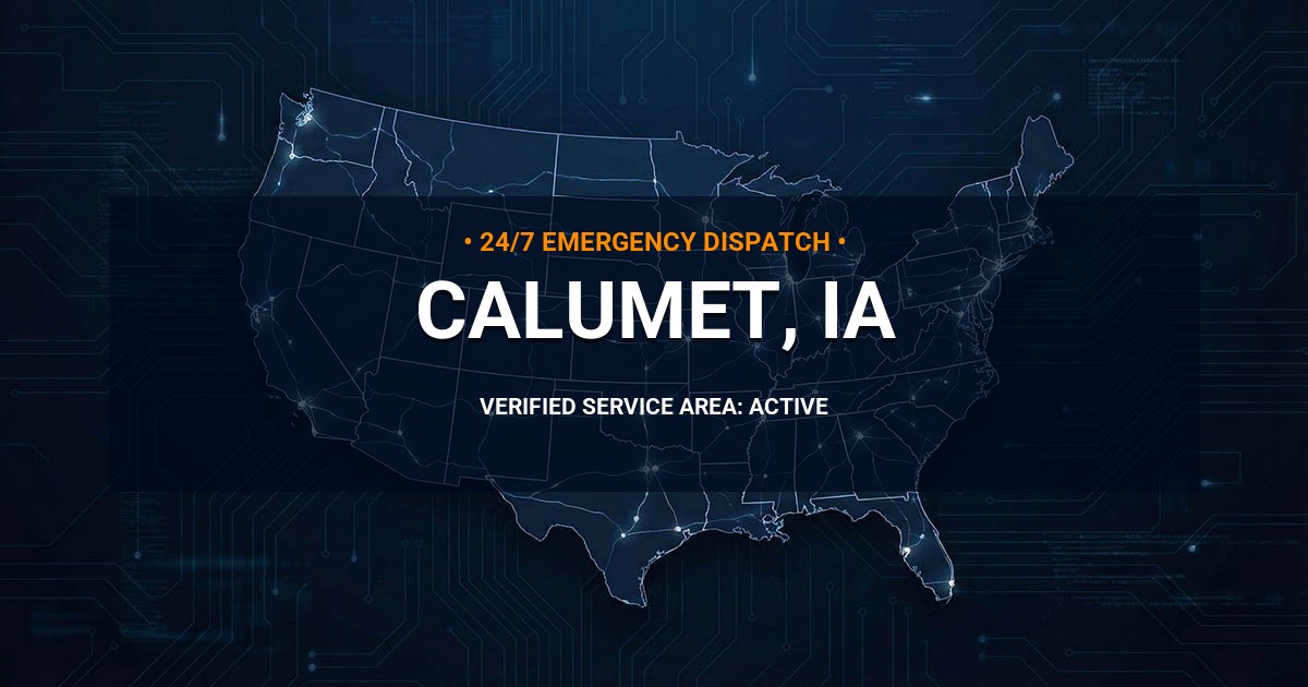 Emergency Plumbing Dispatch Map for Plumbing Services: Calumet, IA