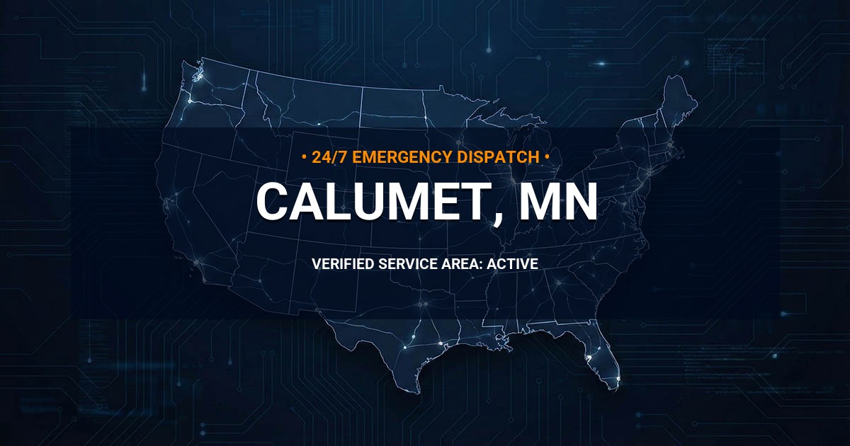 Emergency Plumbing Dispatch Map for Plumbing Services: Calumet, MN