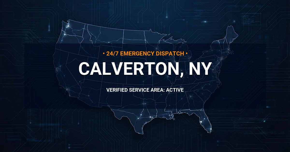Emergency Plumbing Dispatch Map for Plumbing Services: Calverton, NY