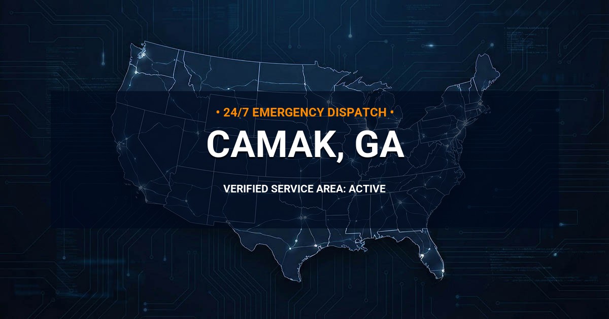 Emergency Plumbing Dispatch Map for Plumbing Services: Camak, GA