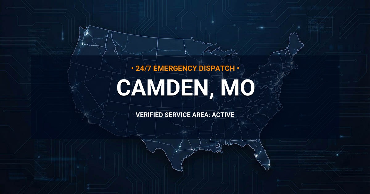 Emergency Plumbing Dispatch Map for Plumbing Services: Camden, MO