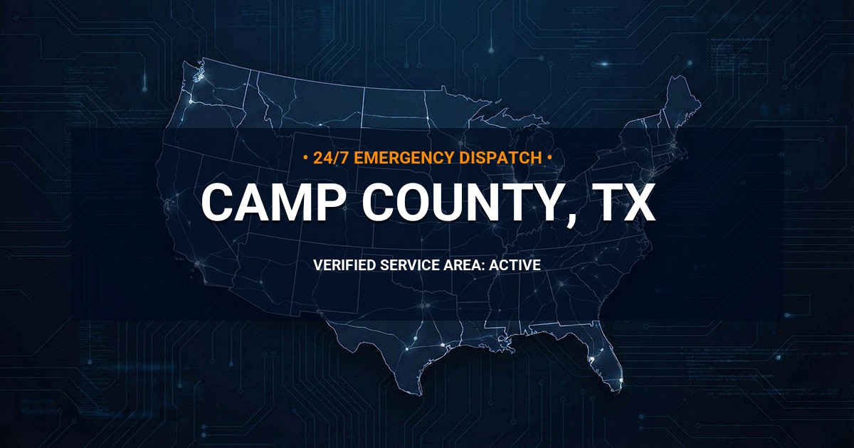 Emergency Plumbing Dispatch Map for Camp County Plumbing Logistics