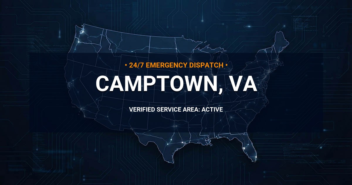 Emergency Plumbing Dispatch Map for Plumbing Services: Camptown, VA
