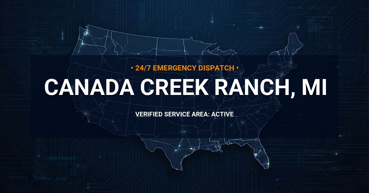 Emergency Plumbing Dispatch Map for Plumbing Services: Canada Creek Ranch, MI